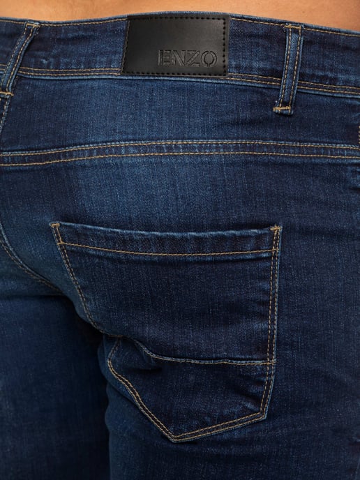 Enzo Heren Slim Stretch Denim Jeans - Image 5